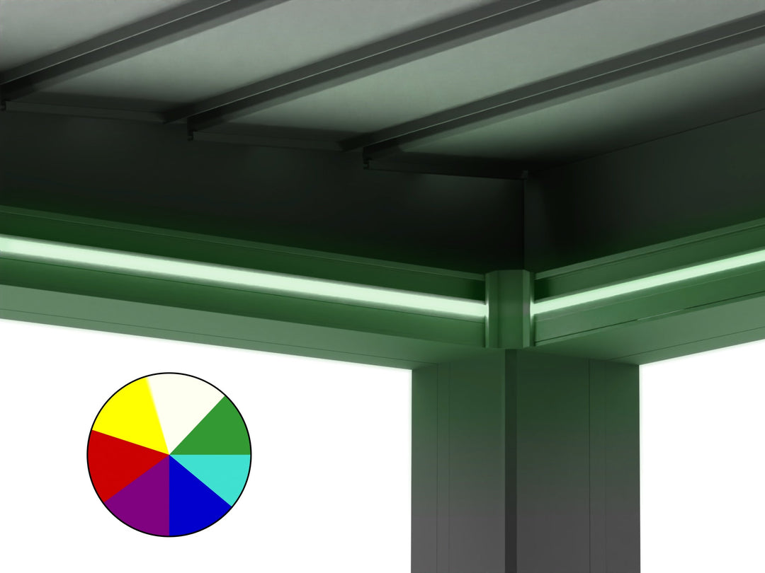 LED Stripes Detail Ecke Grün